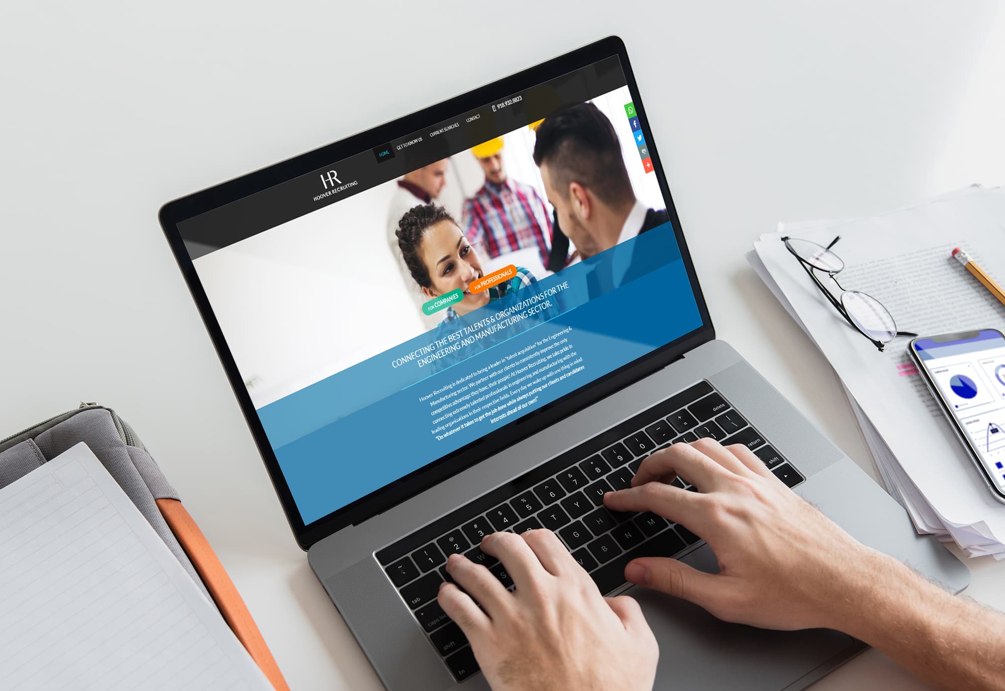 Press - Hoover Recruiting Gets a Knockout Site from Matcha Design