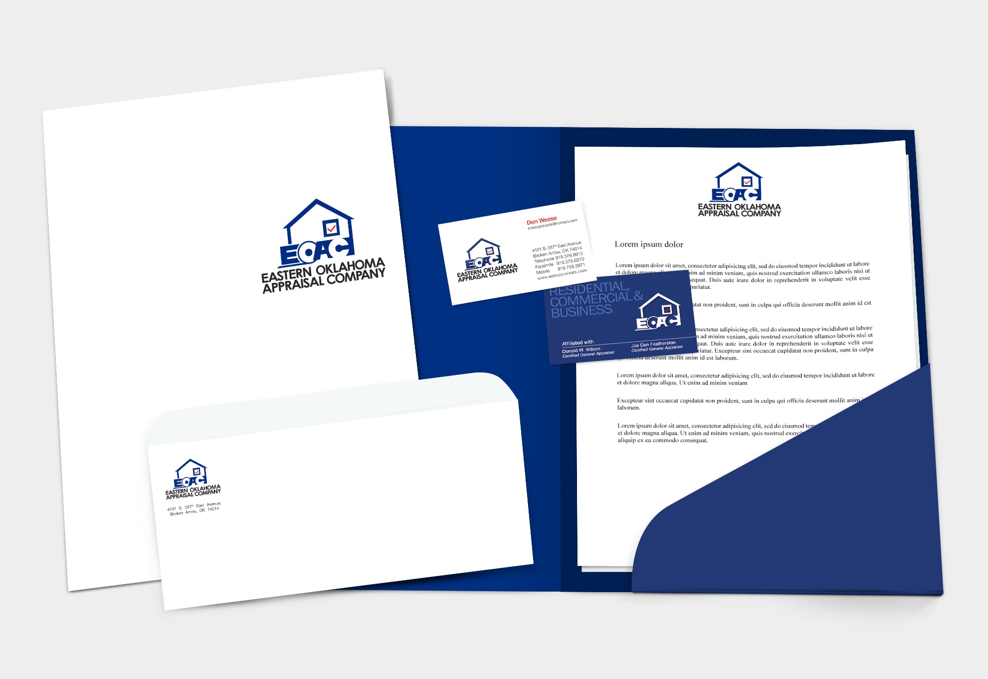 Eastern Oklahoma Appraisal Company Brand Development Stationary by Matcha Design Eastern Oklahoma Appraisal Company Brand Development Stationary