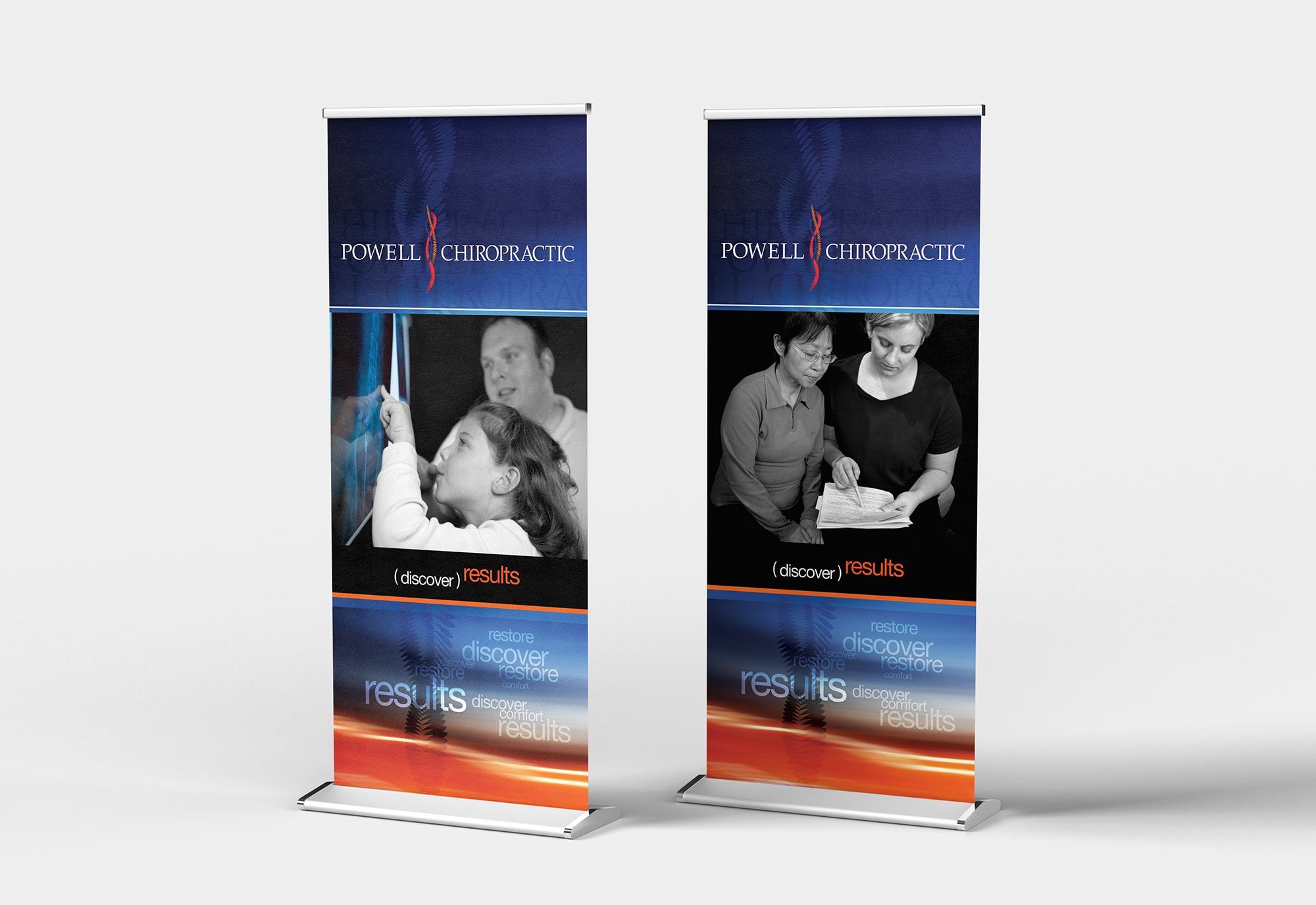 Powell Chiropractic Brand Development Trade show Banners by Matcha Design Powell Chiropractic Brand Development Trade show Banners