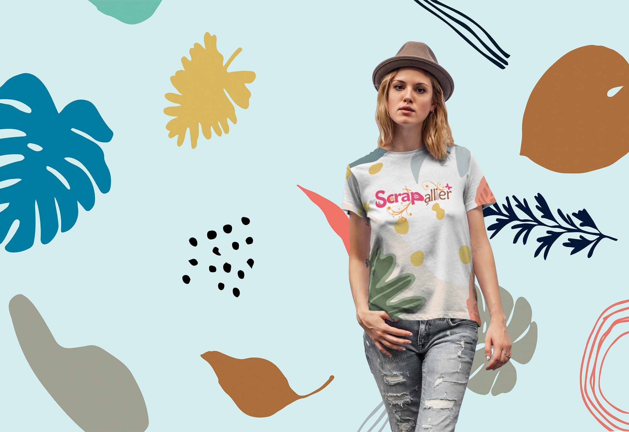 Scrapallier Logo Design on Tee Shirt by Matcha Design Scrapallier Logo Design on Tee Shirt