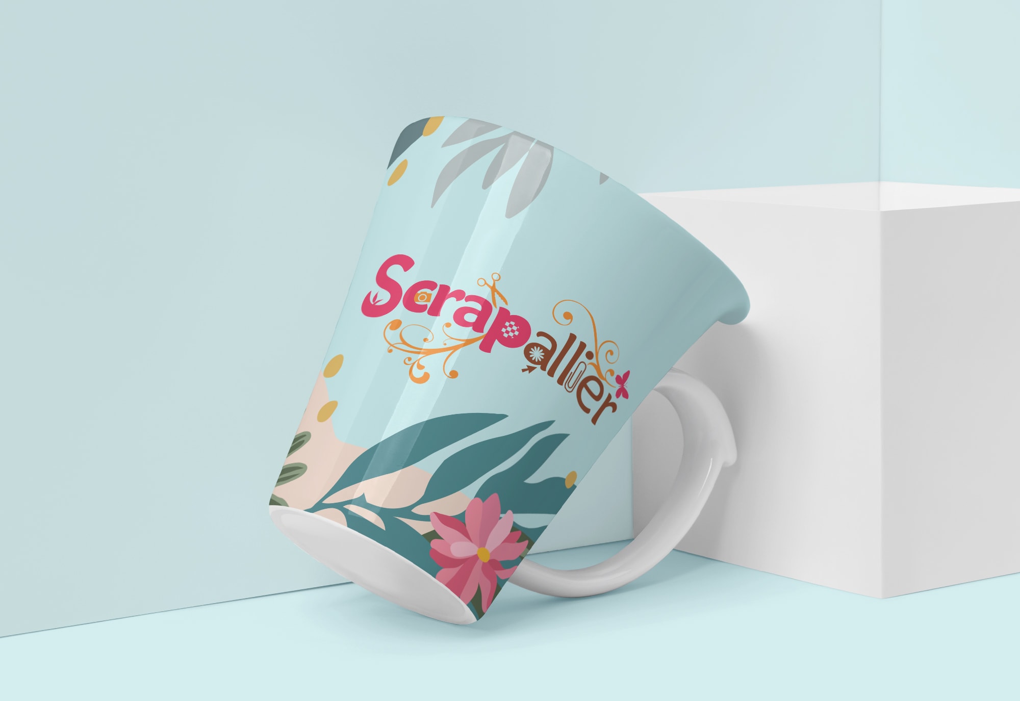 Scrapallier Logo Design on Mug by Matcha Design Scrapallier Logo Design on Mug